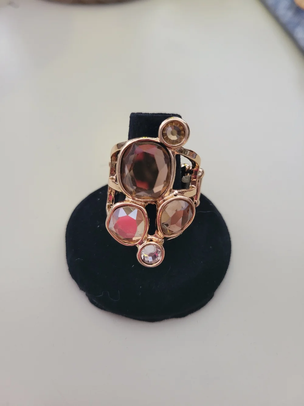 Paparazzi Gold-Tone Brown Multi-Stone Statement Ring